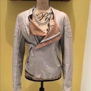 Beige Lightweight Leather Jacket